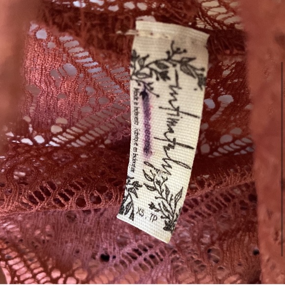 Free People See Through Lace Sheer Turtleneck Shirt Top XS - Picture 3 of 3